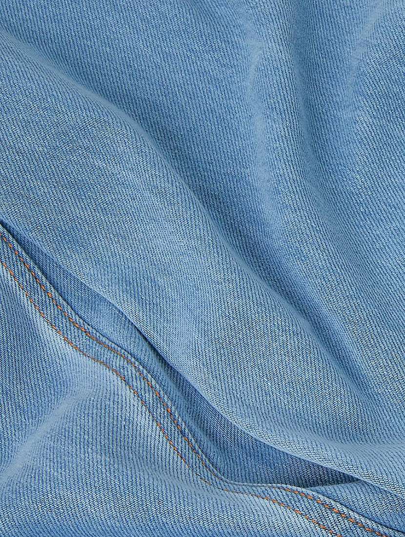 Women Blue Plain Wide Leg Jean