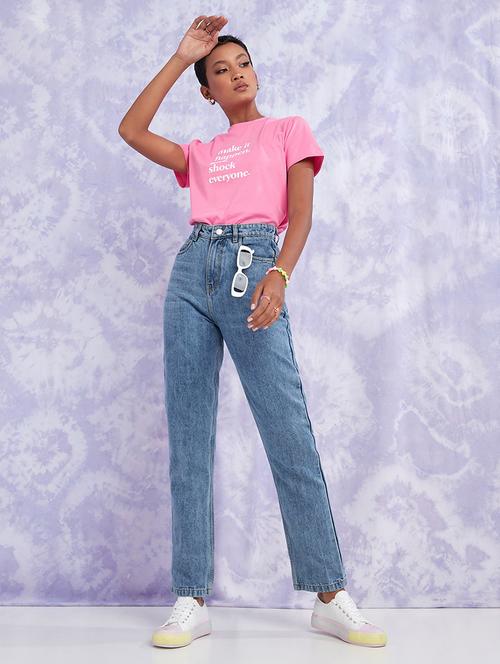 women blue straight fit jean - 21547042 -  Standard Image - 0