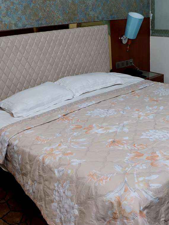 beige floral printed comforter