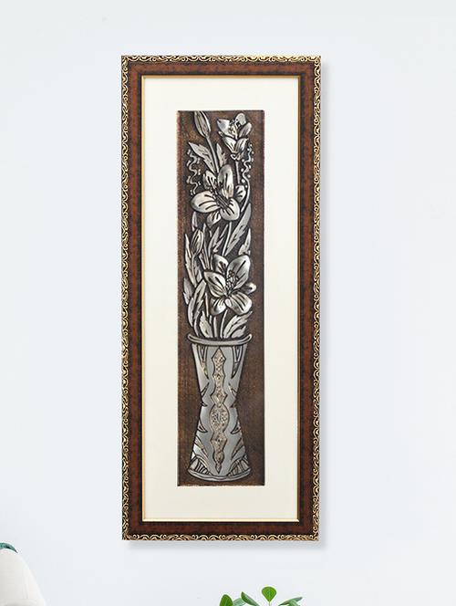 wild flowers wall painting | golden and brown design - 21547446 - Standard Image - 0