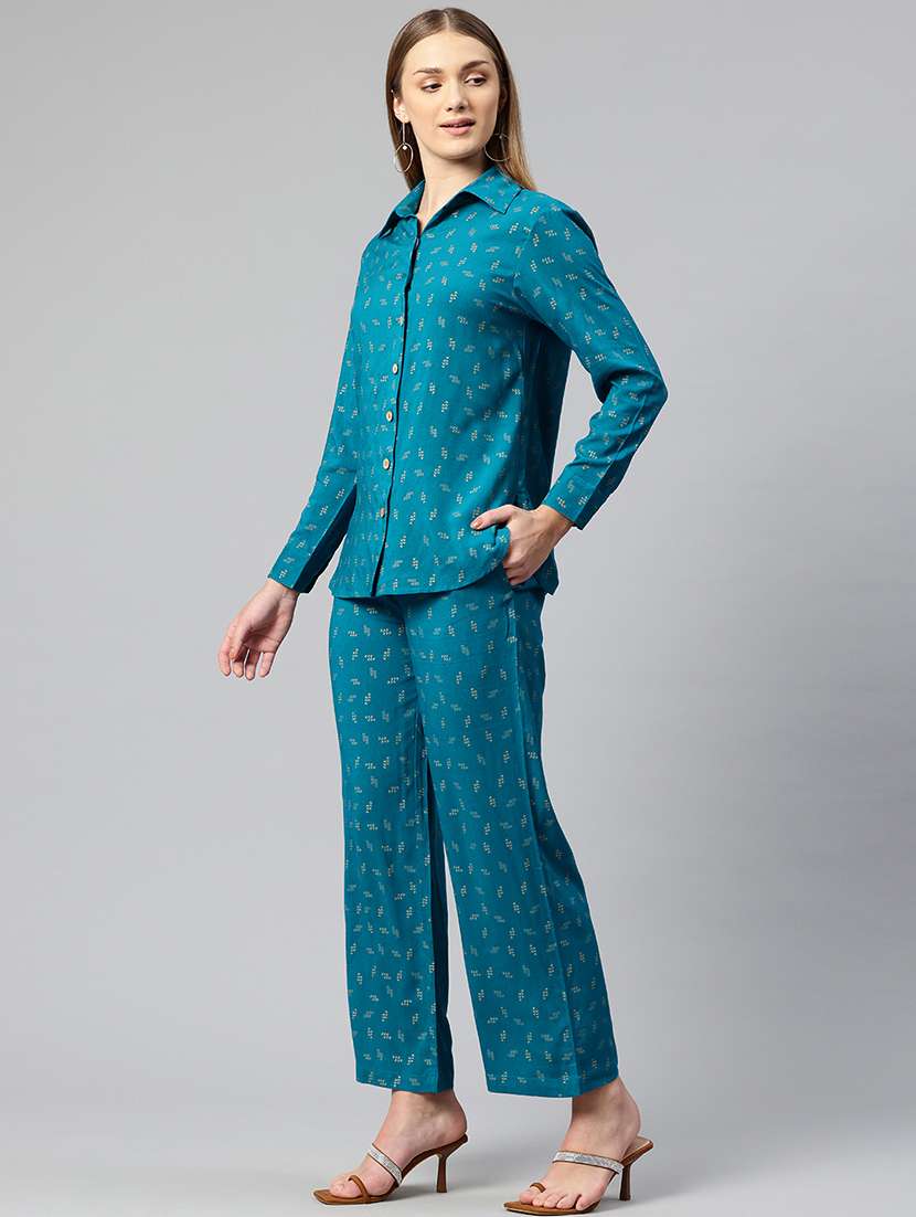 women printed shirt and trouser co-ord set - 21547516 -  Standard Image - 2