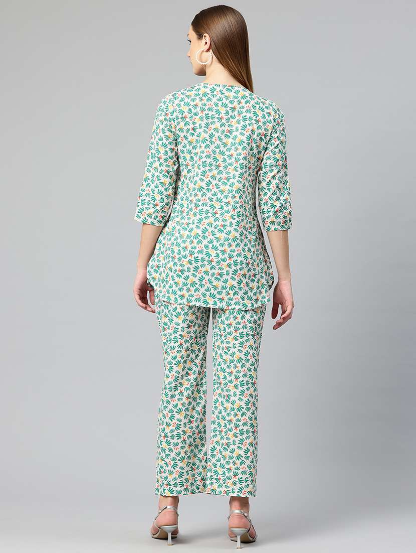 women printed top  and trouser co-ord set - 21547521 -  Standard Image - 2