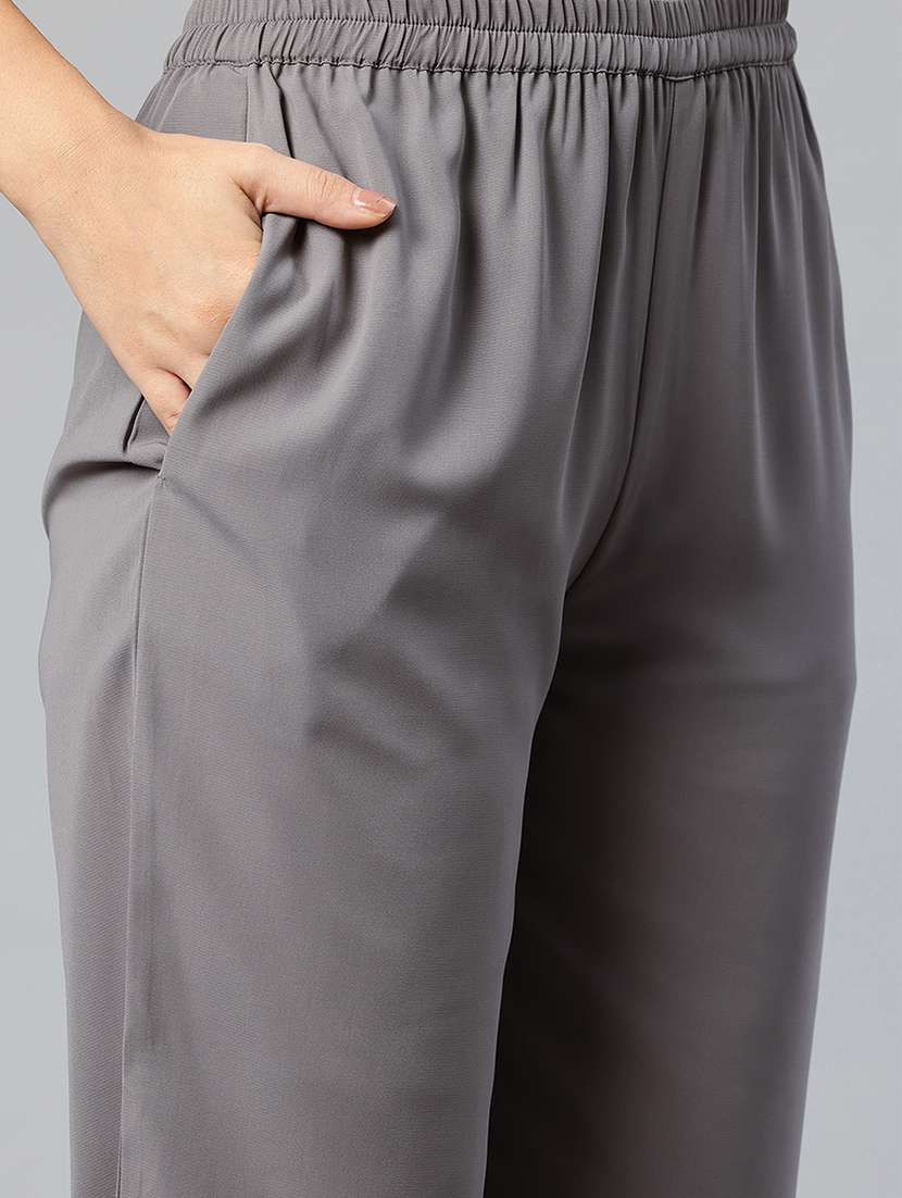 women grey solid jacket and trouser co-ord set - 21547531 -  Standard Image - 7