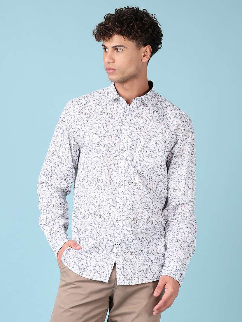 men printed long sleeve casual shirt - 21547592 - Zoom Image - 0