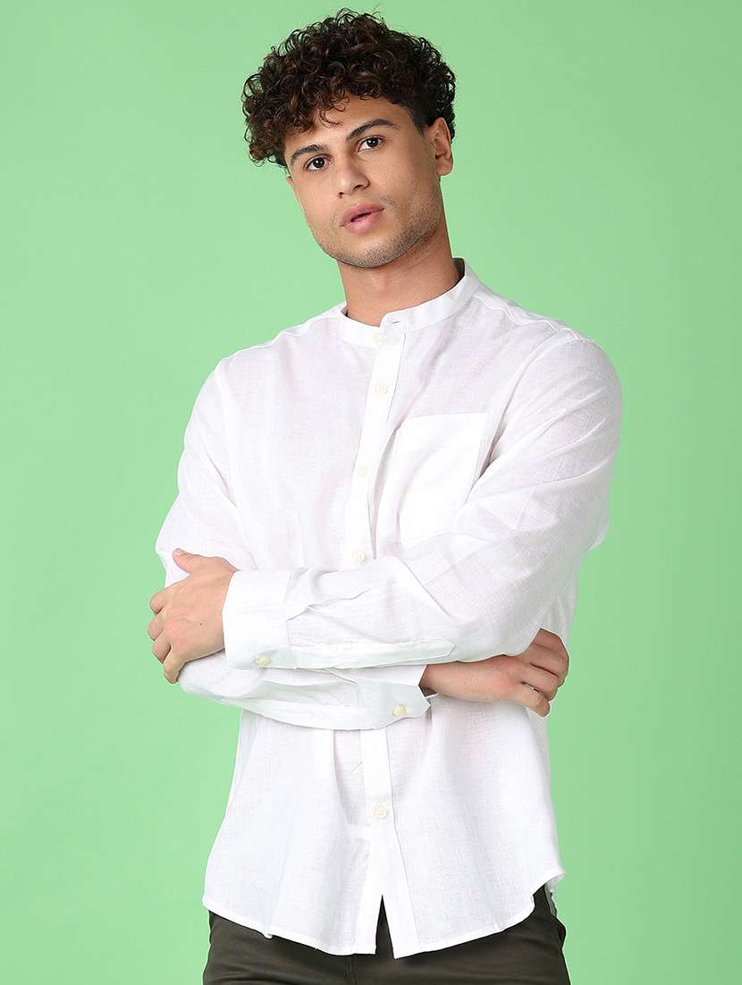 men long sleeves solid casual shirt