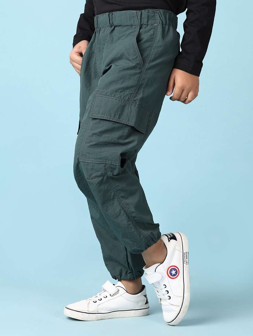 boys olive solid mid rise jogger - 21547650 -  Standard Image - 2