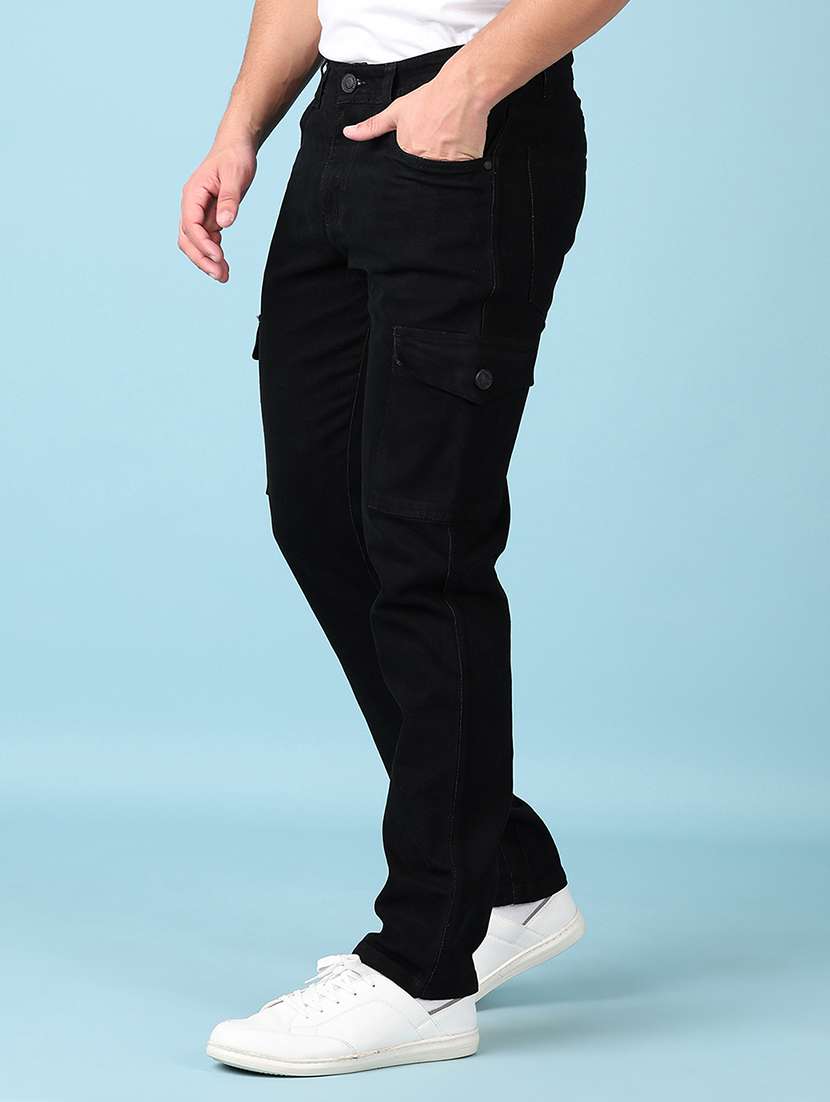 men black solid mid rise ankle length jean - 21547655 - Standard Image - 2