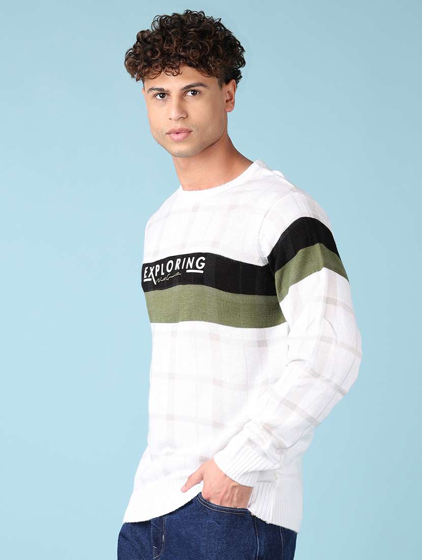 men long sleeves color block pullover - 21547656 -  Standard Image - 2