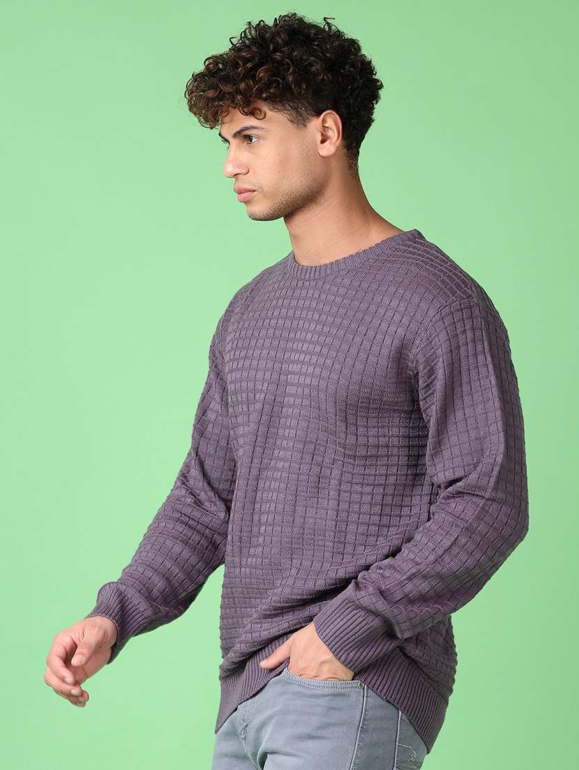 men long sleeves self design pullover - 21547657 -  Standard Image - 2