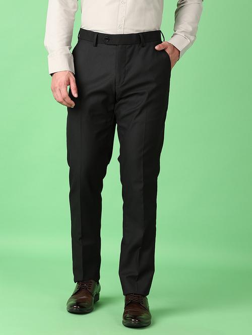 men solid flat front formal trouser - 21547670 -  Standard Image - 0