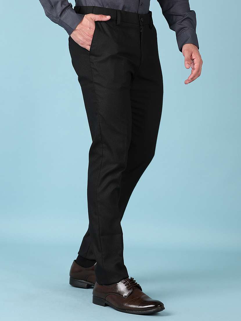 men mid rise solid flat front formal trouser - 21547729 -  Standard Image - 2