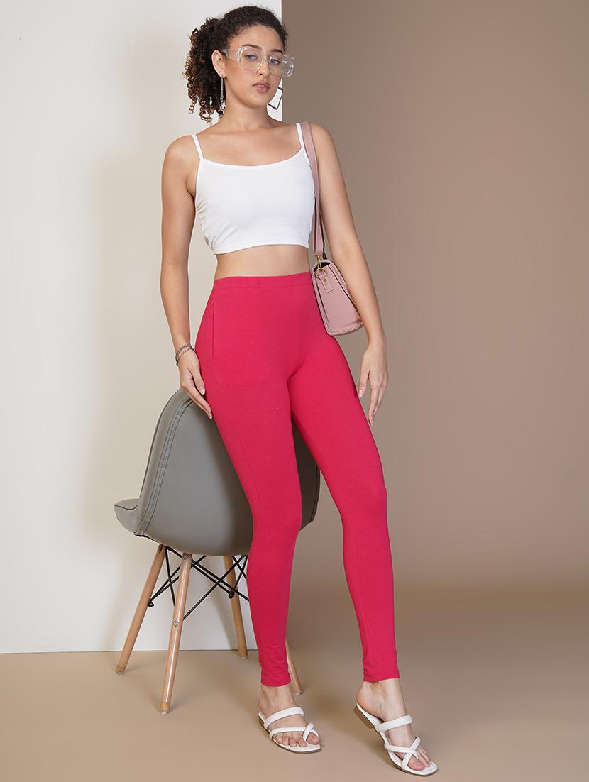 women solid ankle length leggings - 21549574 - Standard Image - 2