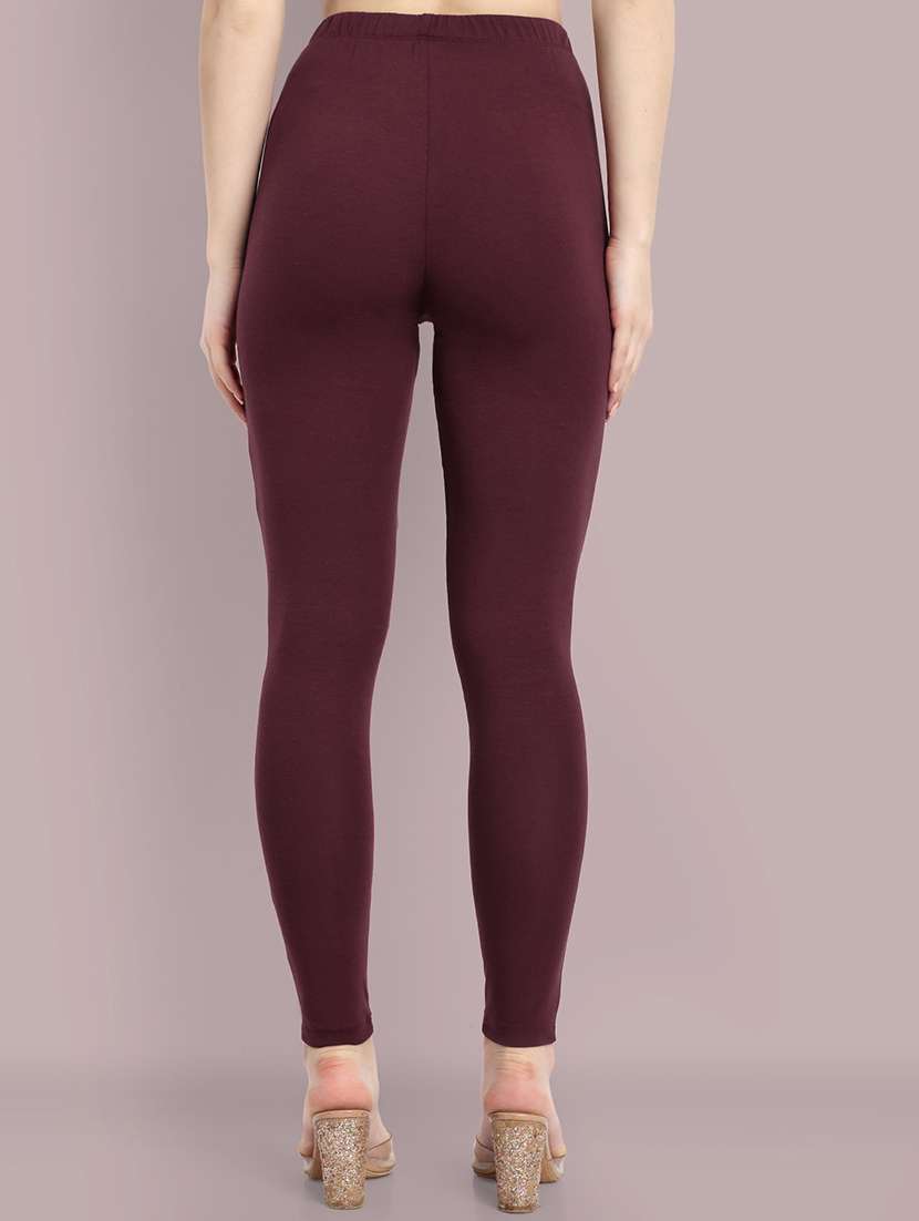 women solid ankle length leggings - 21549575 - Standard Image - 2
