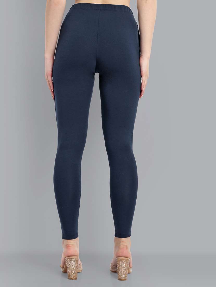 women solid ankle length leggings - 21549587 - Standard Image - 2