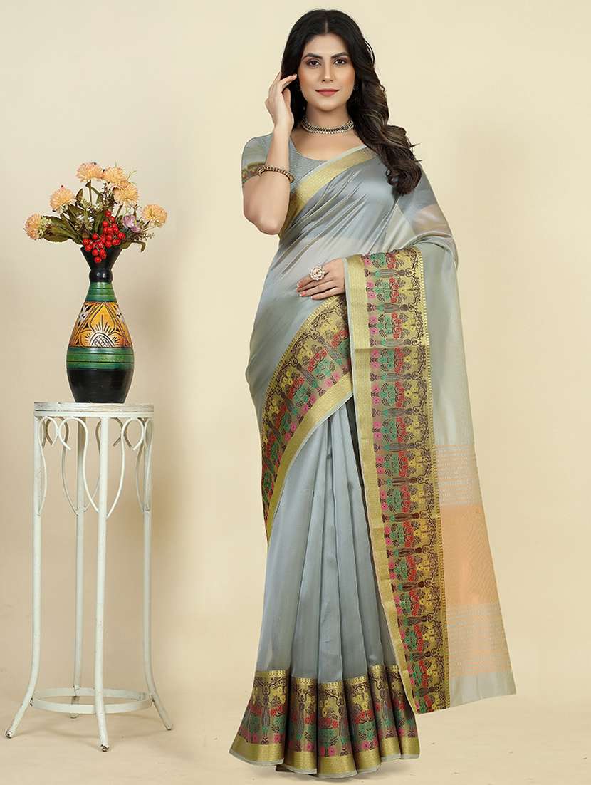 women self-designed bordered saree