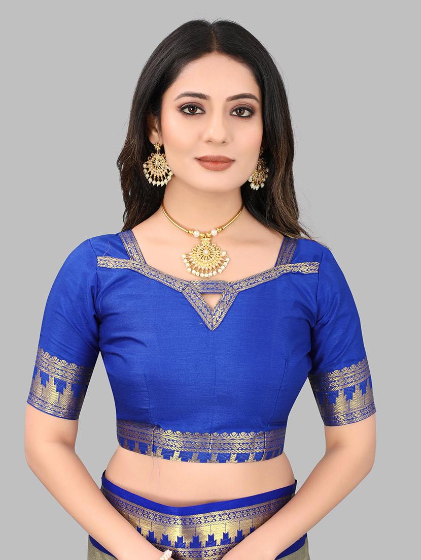 women solid zari bordered saree - 21549797 - Standard Image - 2