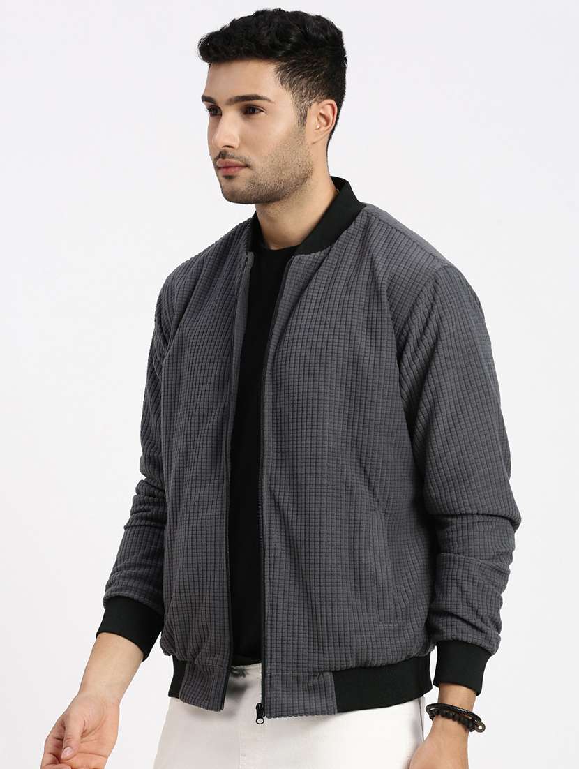 men solid henley collar casual jacket - 21550025 -  Standard Image - 2