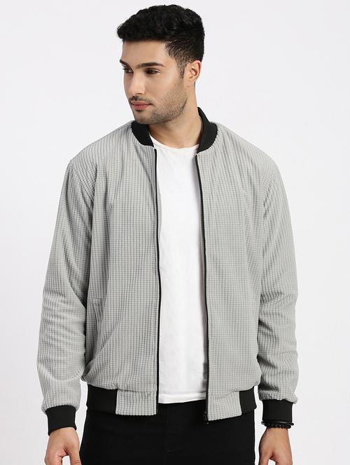 men solid henley collar casual jacket - 21550027 - Standard Image - 0