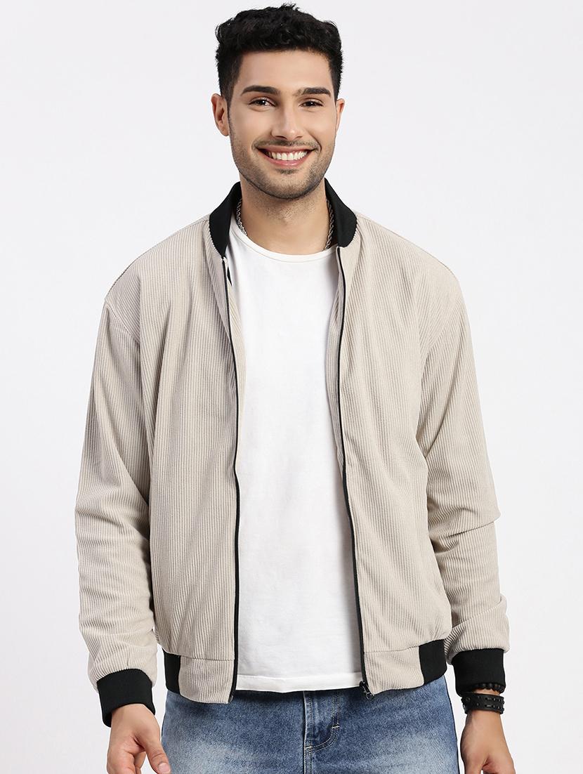 men solid henley collar casual jacket - 21550035 - Zoom Image - 0