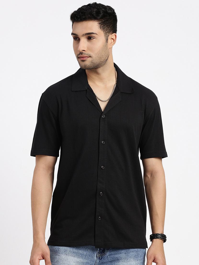 men solid short sleeve casual shirt - 21550038 - Zoom Image - 0