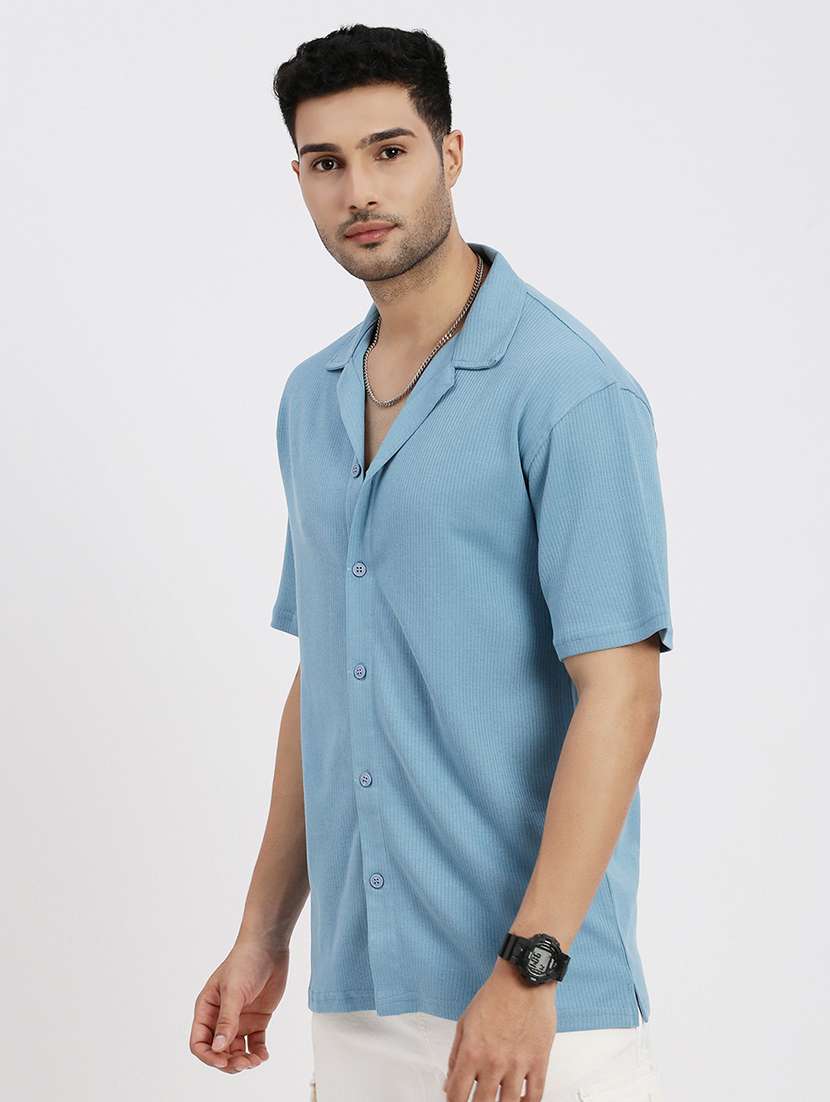 men solid short sleeve casual shirt - 21550053 -  Standard Image - 2
