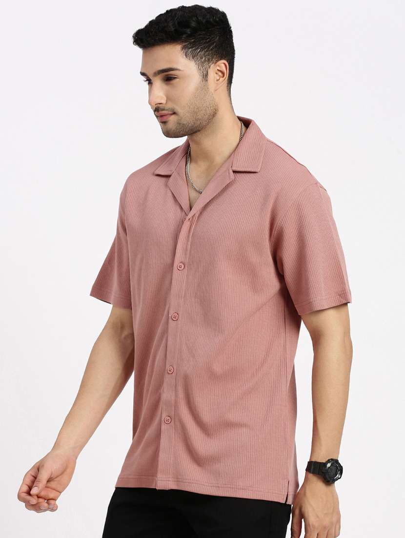 men solid short sleeve casual shirt - 21550055 -  Standard Image - 2