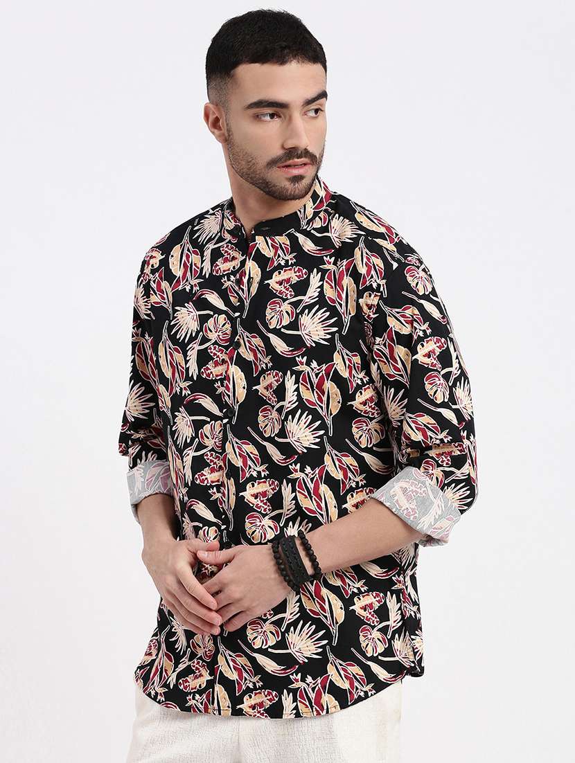 men floral long sleeve casual shirt - 21550100 -  Standard Image - 2
