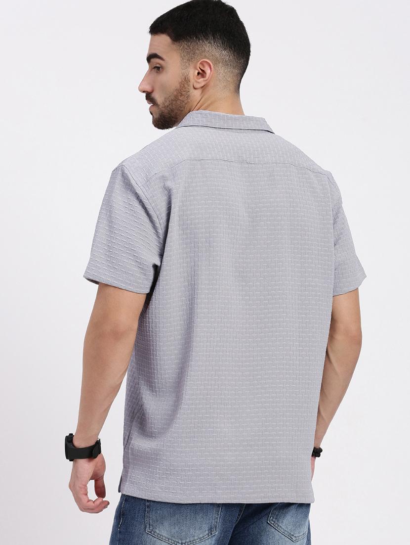 men solid short sleeve casual shirt - 21550108 -  Standard Image - 2