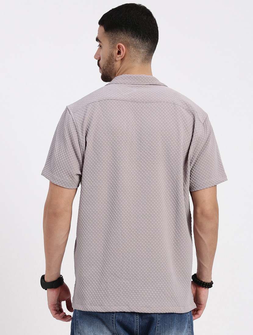 men solid short sleeve casual shirt - 21550112 -  Standard Image - 2