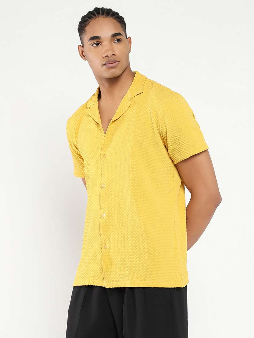 men solid short sleeve casual shirt - 21550116 -  Standard Image - 2