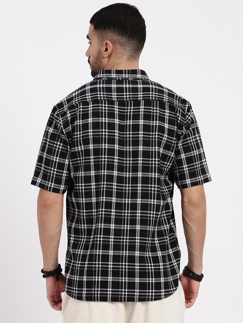 men checkered short sleeve casual shirt - 21550140 - Standard Image - 2
