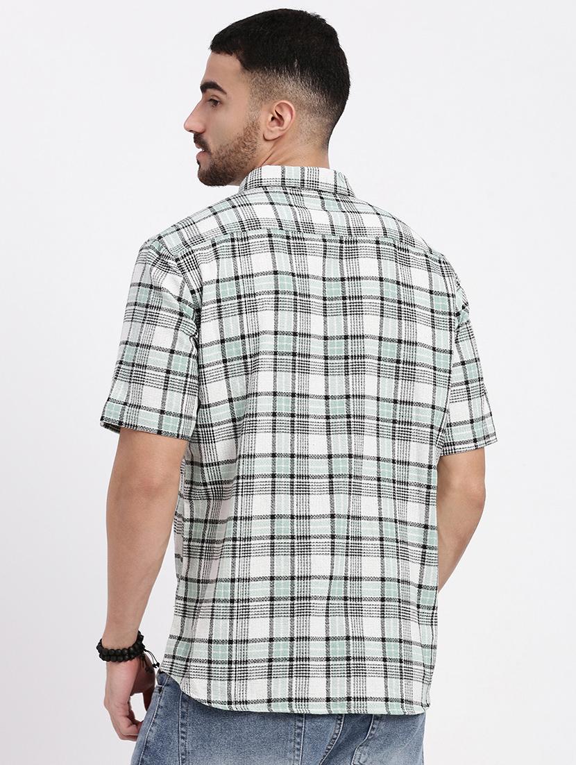 men checkered short sleeve casual shirt - 21550144 - Standard Image - 2