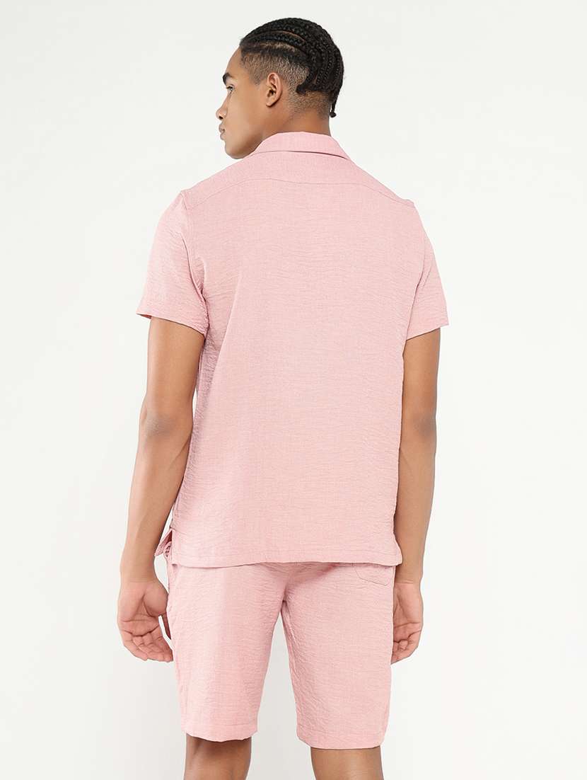 men solid shirt & shorts co-ord set - 21550199 -  Standard Image - 2