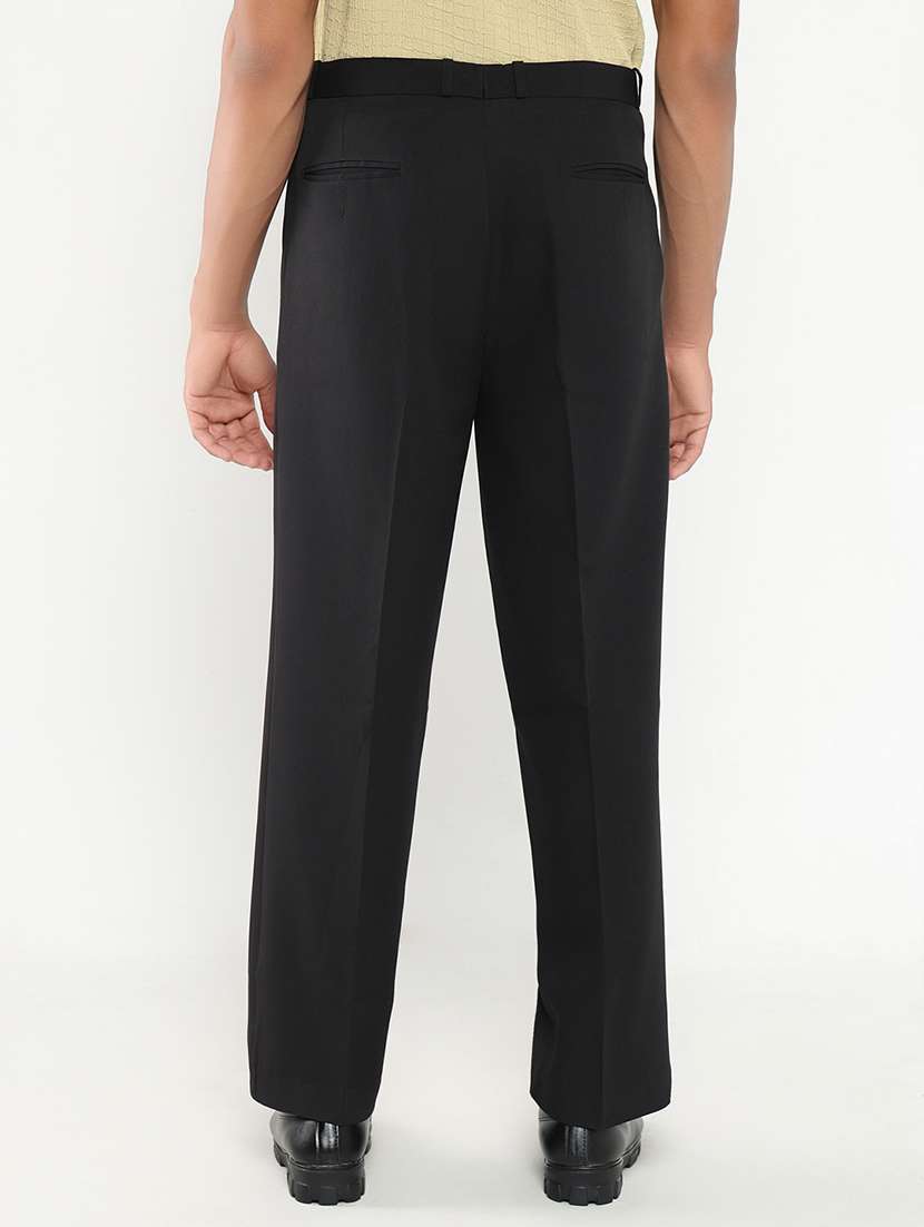 men mid rise solid pleated formal trouser - 21550217 -  Standard Image - 2