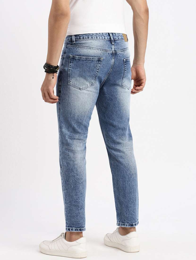 men low rise plain denim jeans - 21550225 - Standard Image - 2