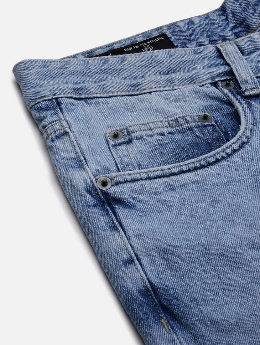 men low rise plain denim jeans - 21550225 - Standard Image - 7