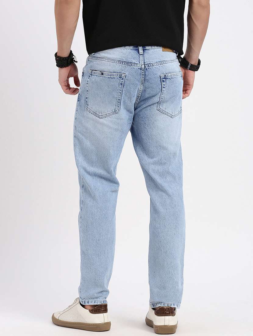 men low rise plain denim jeans - 21550229 - Standard Image - 2