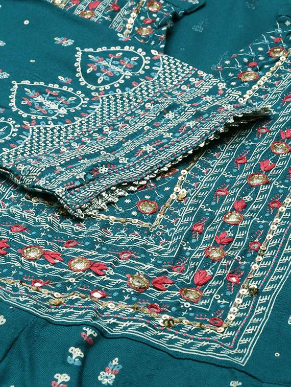 women three quarter sleeve kurta pant with dupatta set - 21550313 -  Standard Image - 7