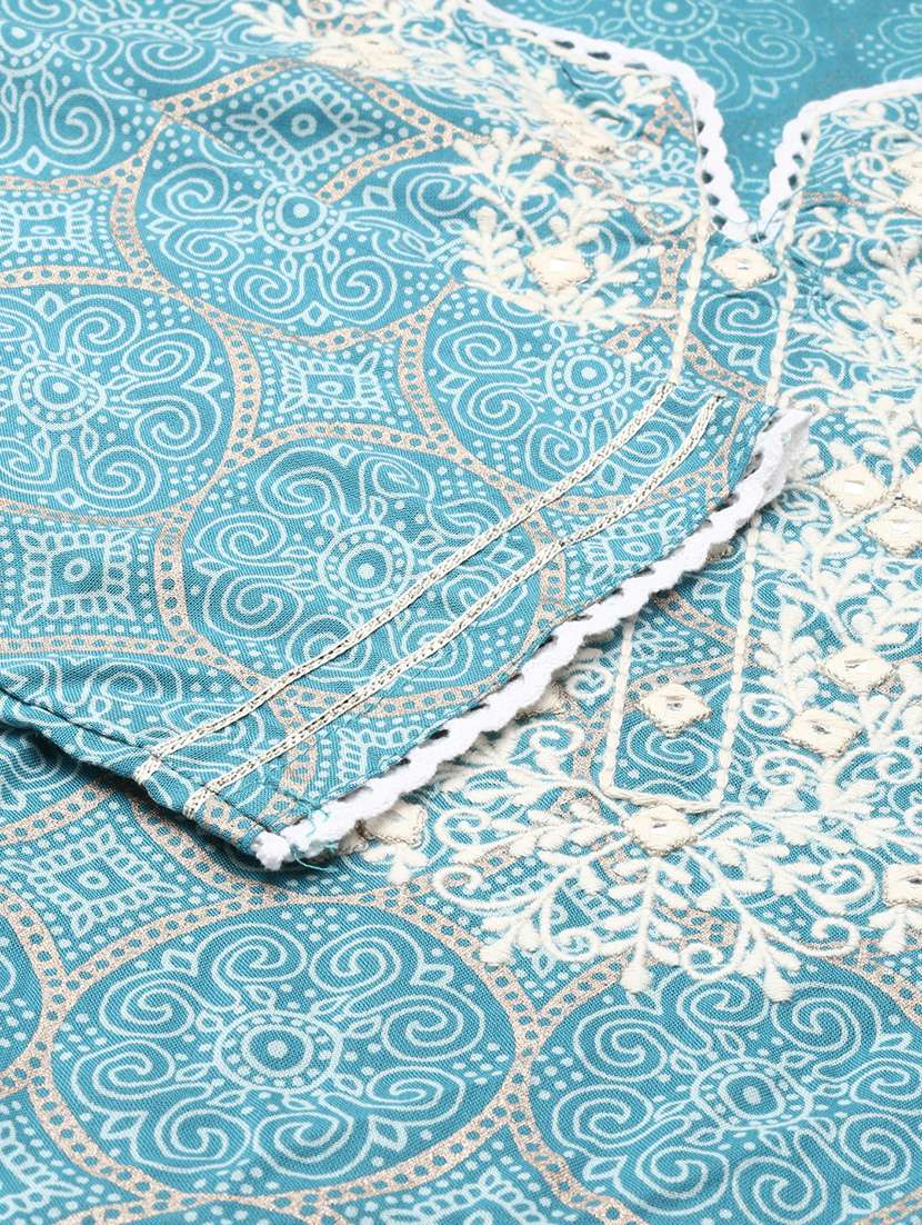 women three quarter sleeve kurta pant with dupatta set - 21550315 -  Standard Image - 7