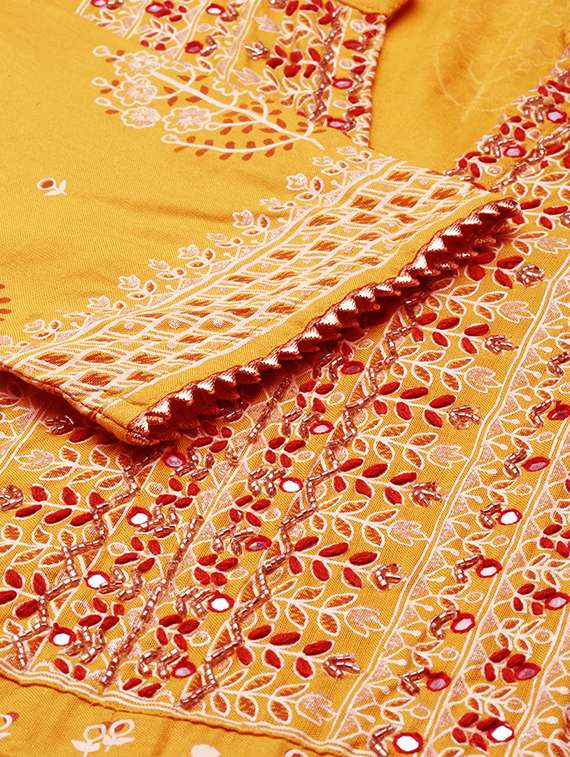 women three quarter sleeve kurta pant with dupatta set - 21550332 -  Standard Image - 7