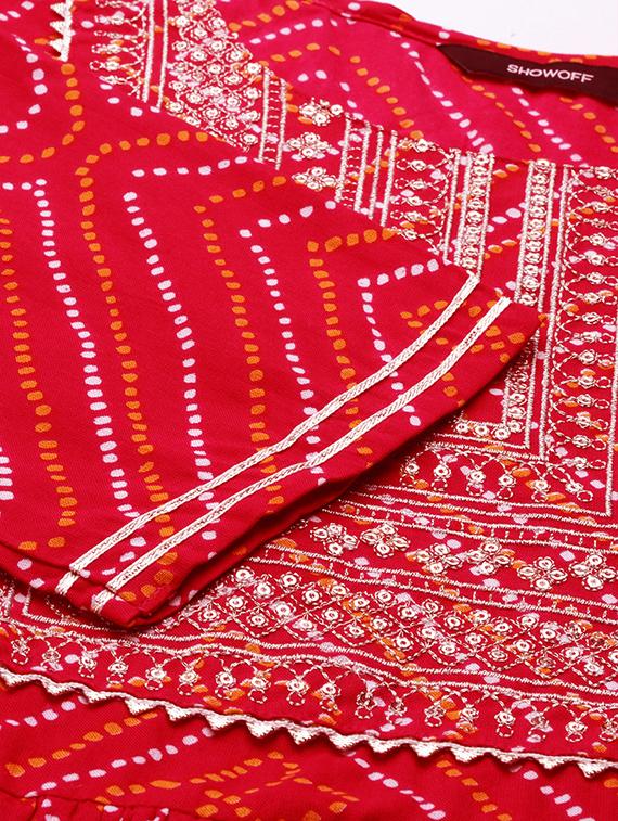 women printed kurta sharara with dupatta set - 21550358 - Standard Image - 7