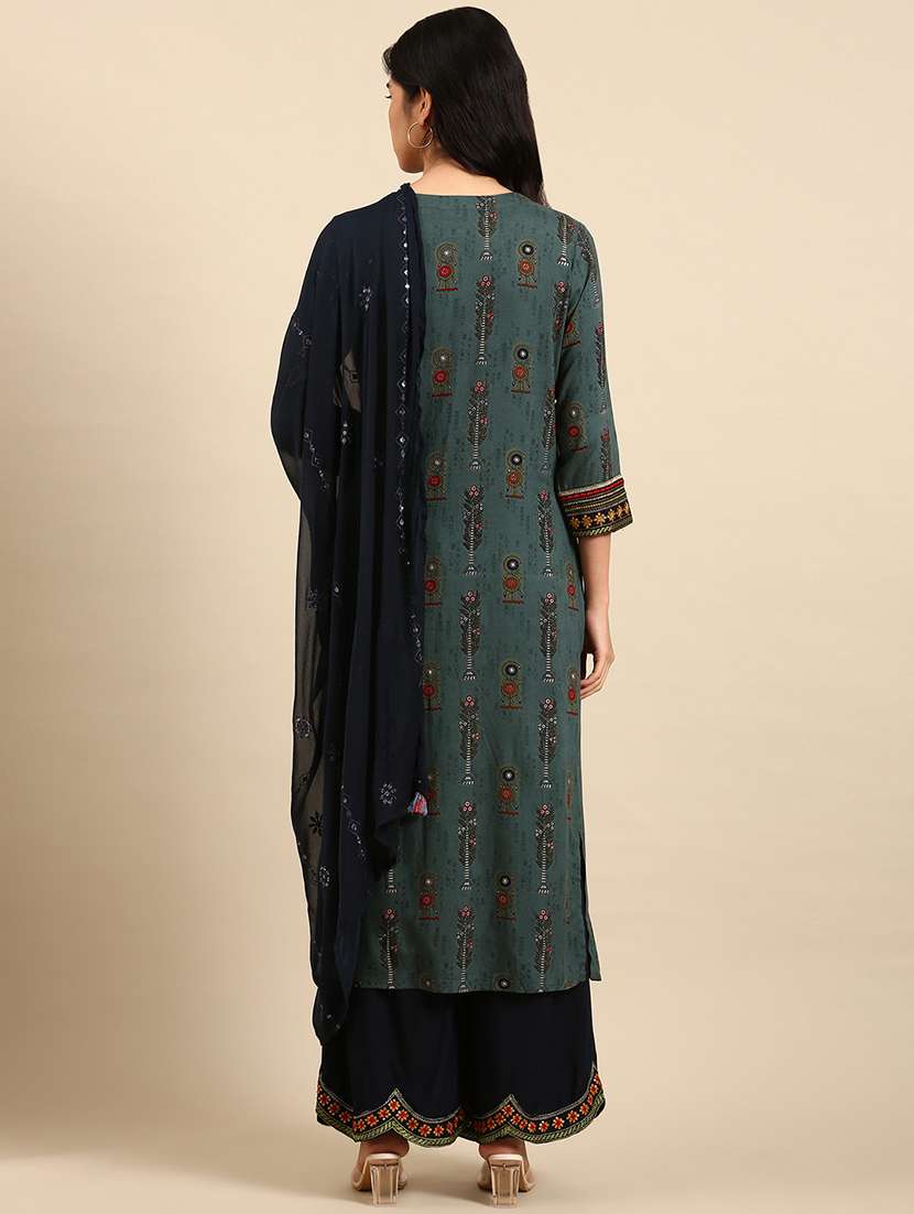 women embroidered kurta palazzo with dupatta set - 21550370 -  Standard Image - 2