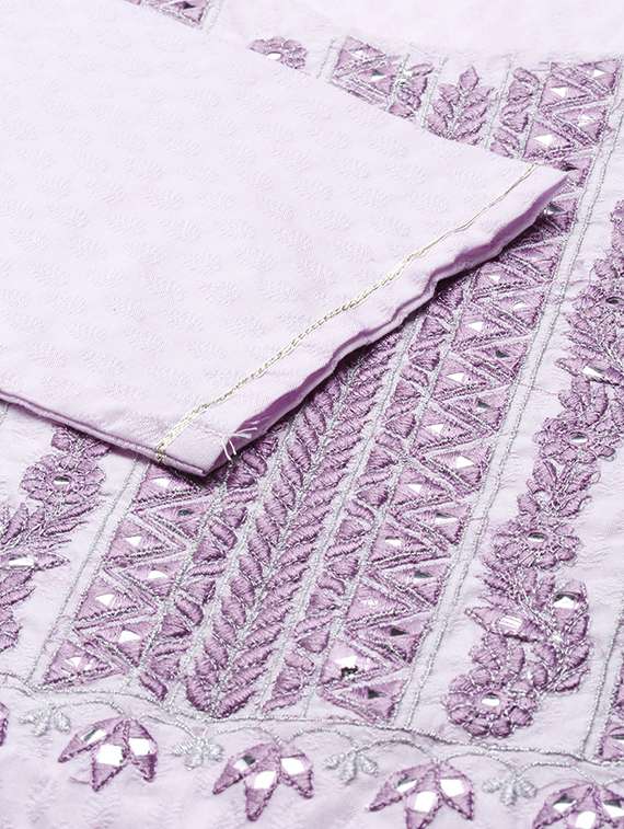 women lavender embroidered kurta pant set with dupatta - 21550383 -  Standard Image - 7