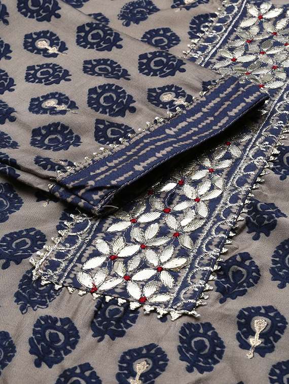 women three quarter sleeve kurta pant with dupatta set - 21550393 -  Standard Image - 7