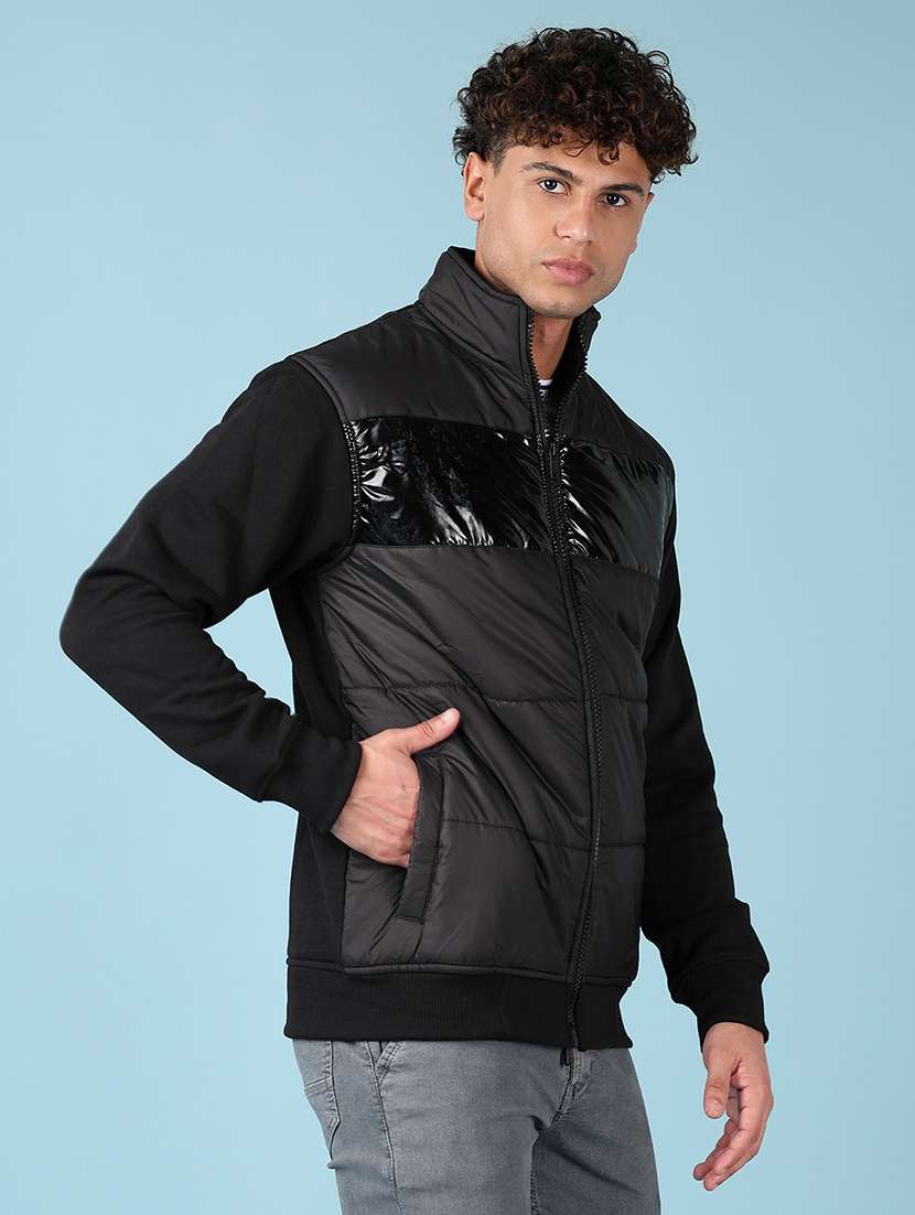 men long sleeves solid quilted jacket - 21550492 -  Standard Image - 2