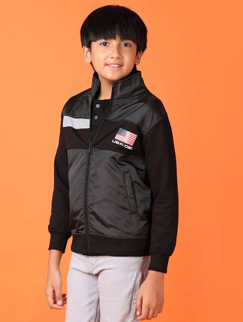 boys color block long sleeve regular jacket - 21550495 -  Standard Image - 2