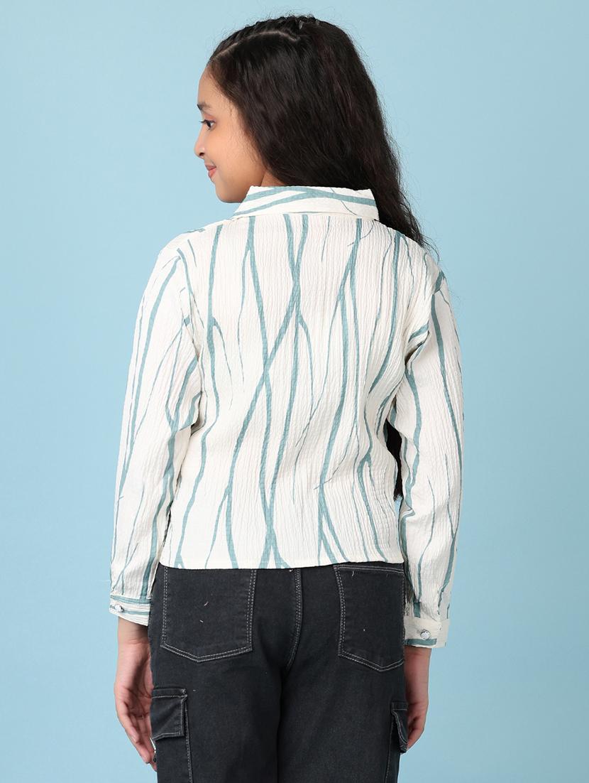 girls white printed long sleeve shirts top - 21550509 - Standard Image - 2