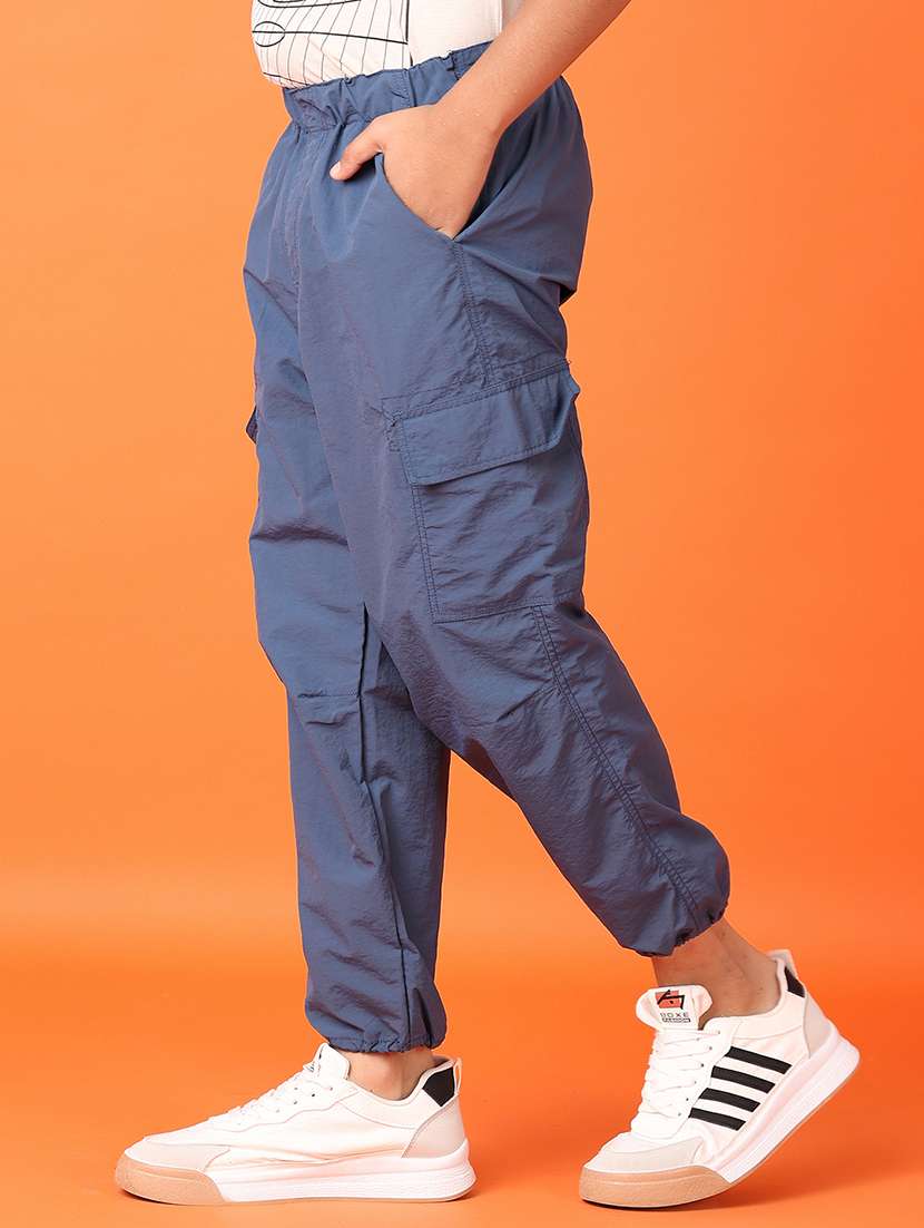 boys blue solid full length jogger - 21550537 -  Standard Image - 2