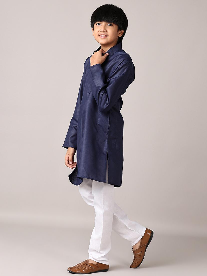 boys long sleeve ethnic wear kurta set - 21550864 - Standard Image - 2