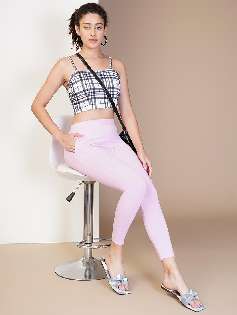 women solid ankle length leggings - 21550987 - Standard Image - 2